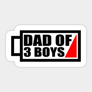 'Dad of 3 Boys' Charming Father Gift Sticker